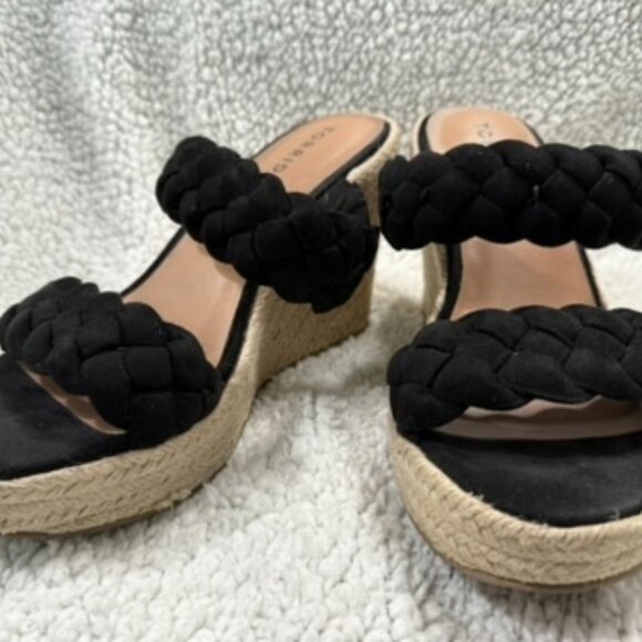 Torrid Extra Wide Width Black Braided Espadrille Wedges 8.5-9WW - Picture 3 of 6